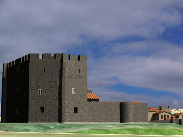 Torre&oacute;n de la fortaleza urbana de Alfonso III