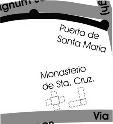 Ubicaci&oacute;n y configuraci&oacute;n aproximadas de Santa Cruz