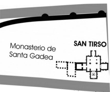 Ubicaci&oacute;n y disposici&oacute;n aproximadas de Santa Gadea