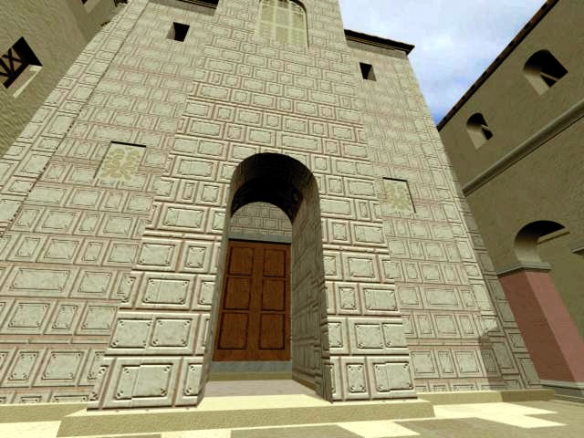 Imagen del atrio sur de San Salvador de Oviedo