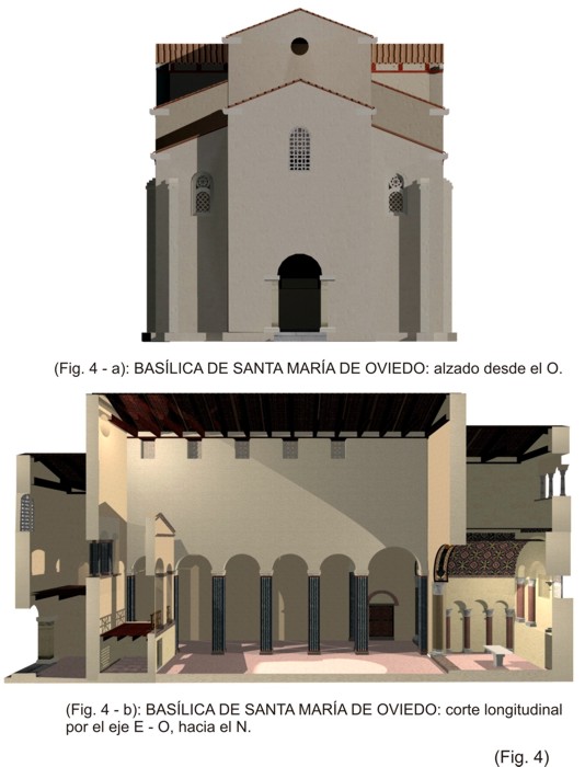 Bas&iacute;lica de Santa Mar&iacute;a de Oviedo: modulaci&oacute;n de los alzados.