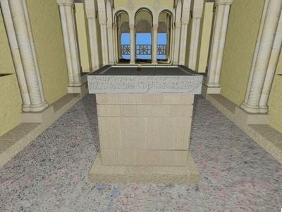 Santa María de Naranco: Altar penitencial de podio.