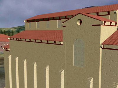 Vista del probable claristorio de Santa María de Oviedo.