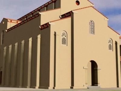 Hipotético imafronte monumental de Santa María de Oviedo.