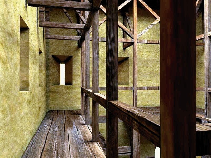 Torreón de Tudela. Galería del zaguán, hacia el sur.