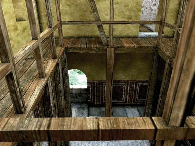 Torreón de Tudela. Galería del zaguán, hacia el aljibe.