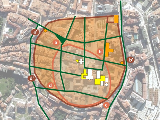 Situación de la muralla de Alfonso III.