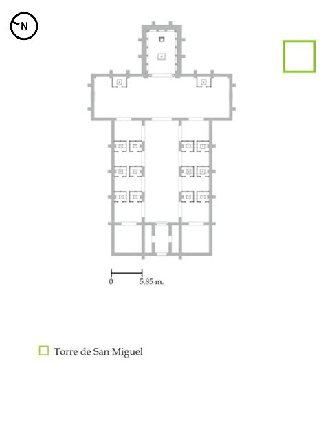 Planta hipotética de la basílica formulada por G. de Castro (según Borge, 2015).