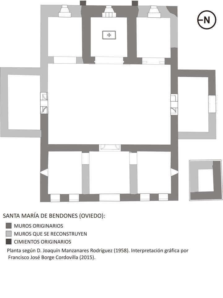 Planta de la iglesia de Santa María de Bendones.