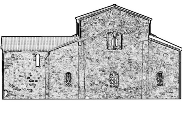 Interpretación compositiva del alzado de Santo Adriano de Tuñón.