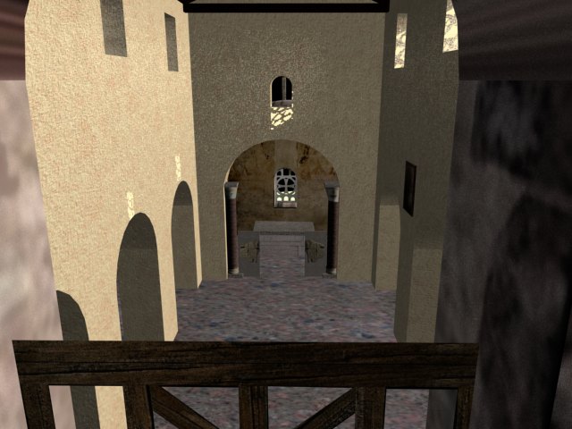 Vista interior de Santo Adriano de Tuñón desde la tribuna.