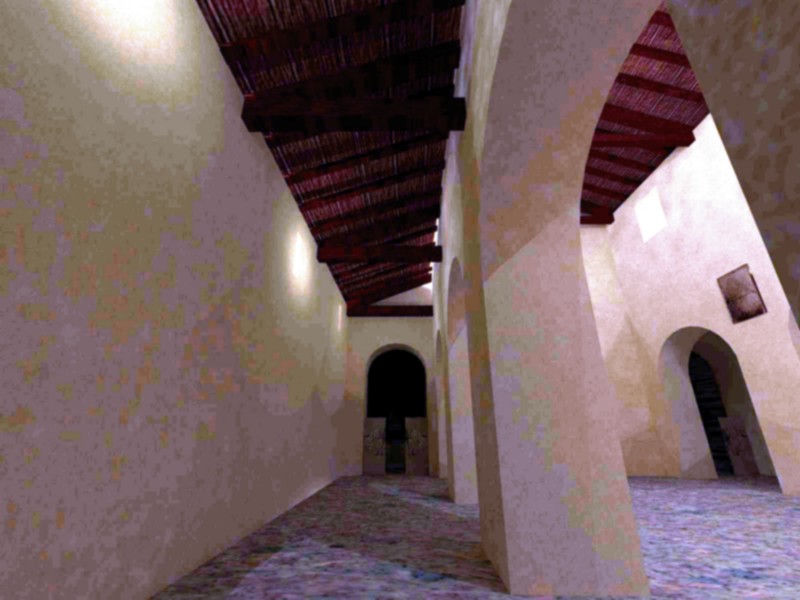 Vista de la nave lateral N. de Santo Adriano de Tuñón, hacia el Santuario.