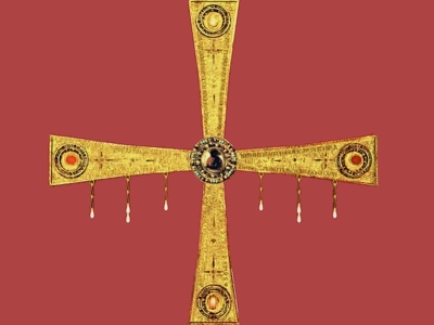 Entalles en el reverso de la Cruz de los Angeles".