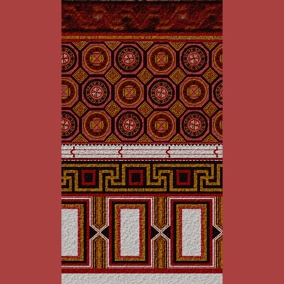 Decoración pictórica de la nave lateral de la iglesia de Santullano.