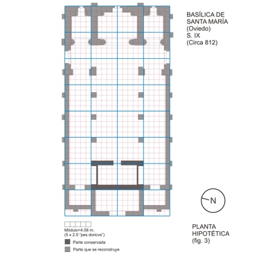 Proporción Cuadrada: Determinación geométrica de la articulación en planta de Santa María de Oviedo (panteón real).