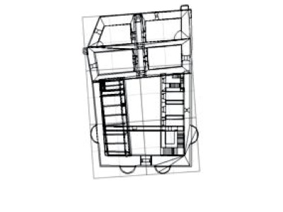 Planta hipotética del castillo de Alfonso III según su estado a fines del s. XIX: Planta baja.