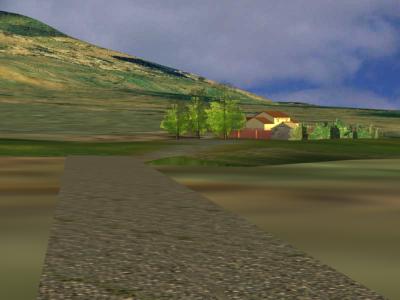 Vista desde la vía N-S, hacia Foncalada (¿posible enclave romano?).