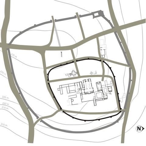 Esquema de la red viaria romana en el Oviedo Altomedieval.