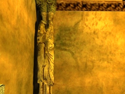 Apostolado de la Cámara Santa (segunda mitad s. XII), esquina NO: San Simón y San Judas Tadeo.