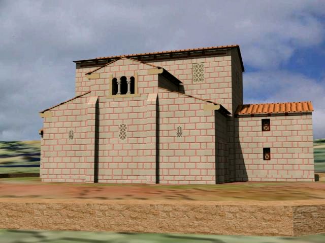 Vista de la zona absidal de la iglesia Santullano.